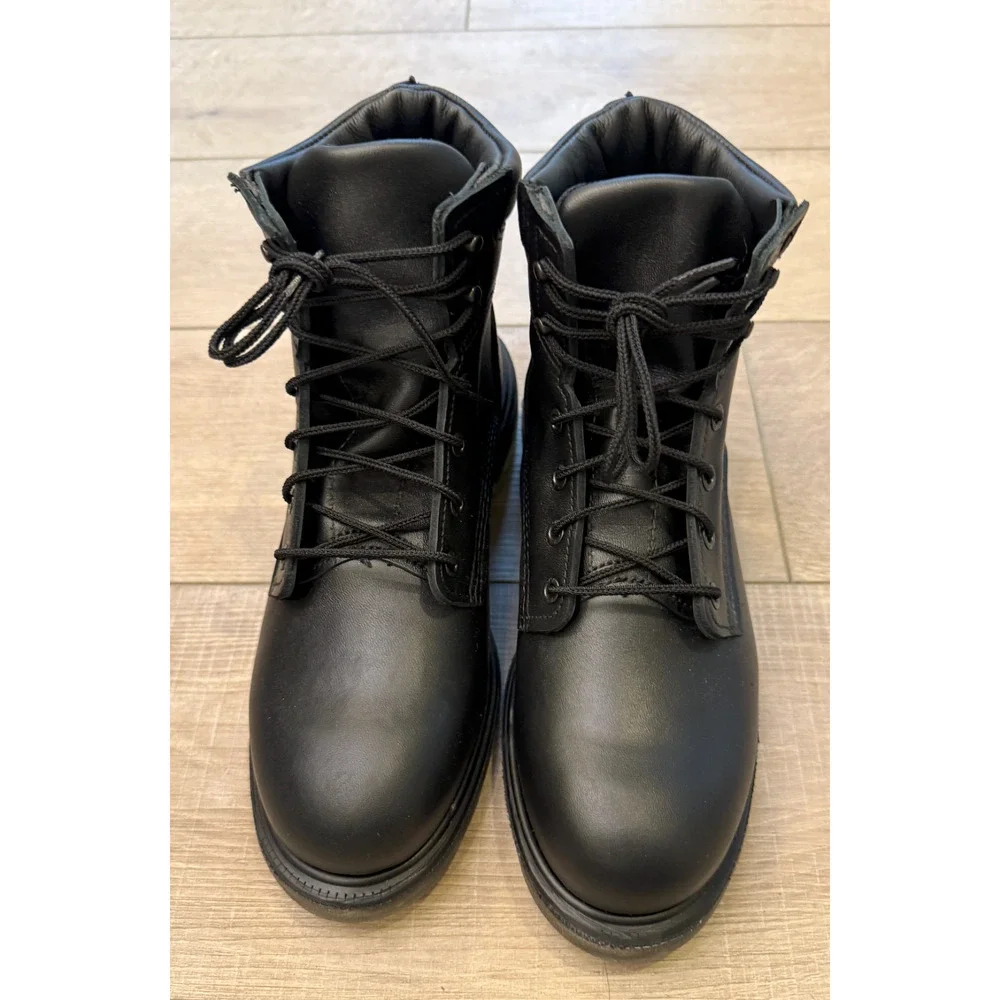 RED WING 607 BLACK 6-INCH SOFT TOE SLIP RESISTANT SUPER SOLE 2.0 WORK BOOTS 12 D